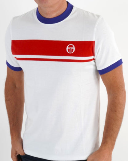 Sergio Tacchini Masters T-Shirt Weiß/Rot/Blau