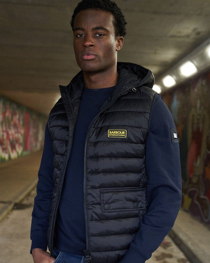 Barbour International Racer Kapuzenweste Schwarz