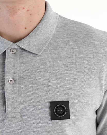 Marshall Artist Siren Langarm-Poloshirt Grau meliert
