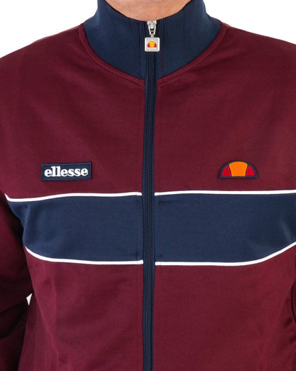 Ellesse Trainingsjacke mit Brustpaneelen Burgunderrot/Marineblau