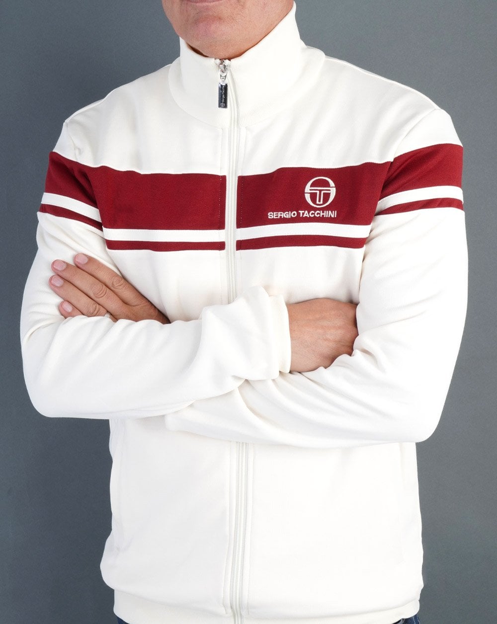 Sergio Tacchini Masters Trainingsjacke Gardenia/Burgund
