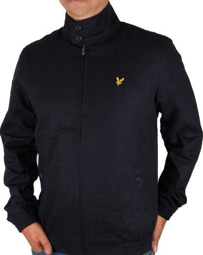 Lyle And Scott – Harrington-Jacke mit kariertem Futter in Marineblau