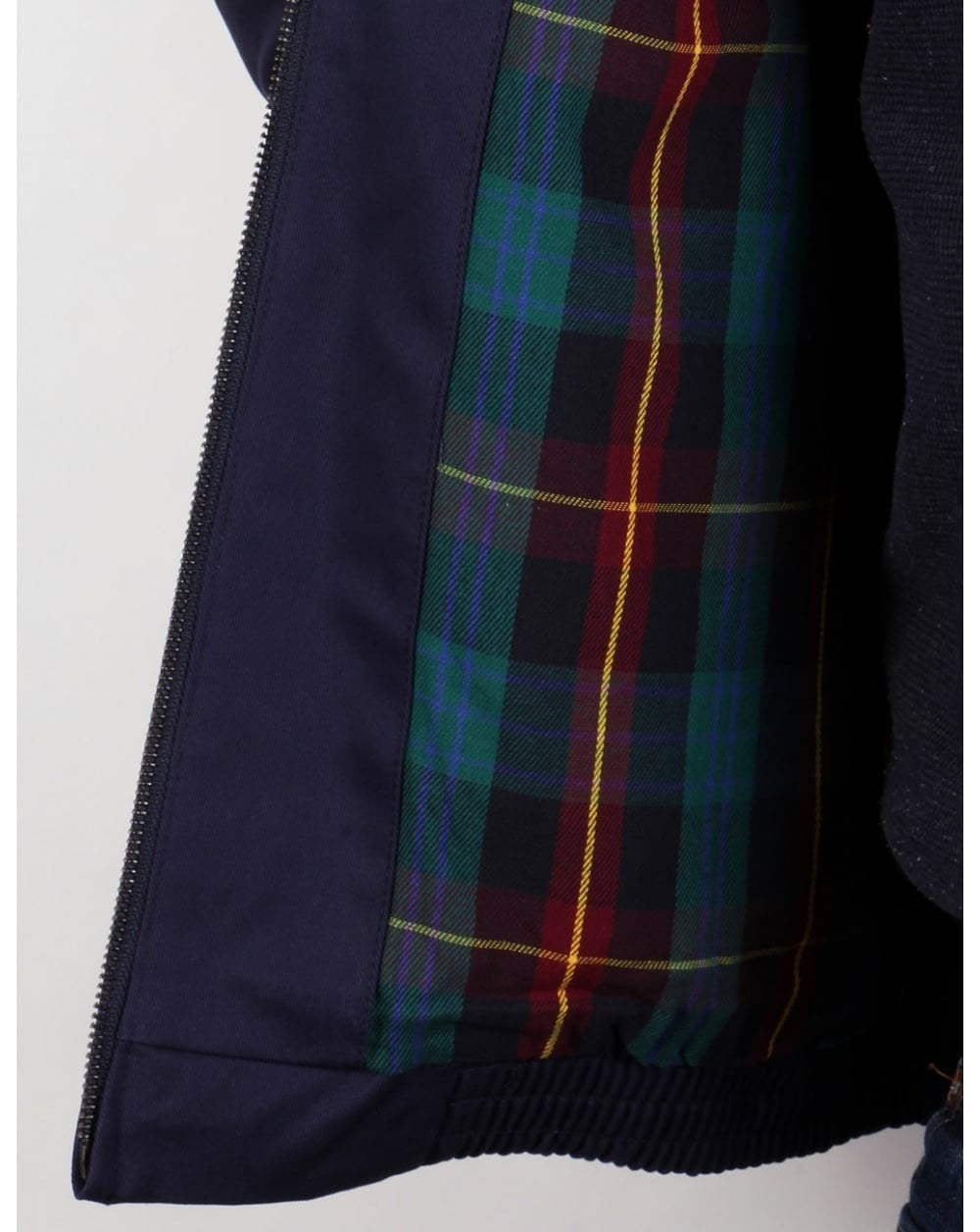 Lyle And Scott – Harrington-Jacke mit kariertem Futter in Marineblau
