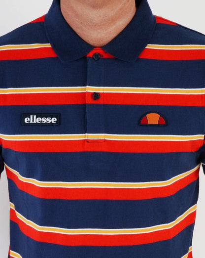 Ellesse Corp Poloshirt mit mehreren Streifen, Marineblau