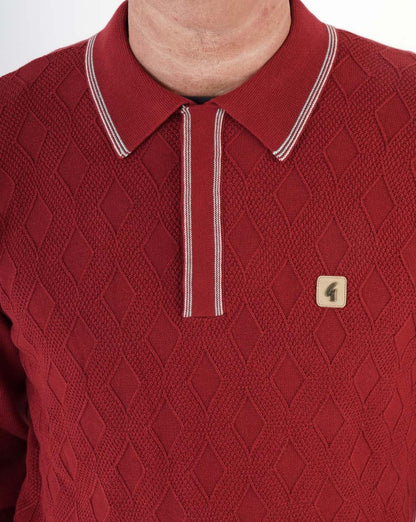 Gabicci Vintage Cannavale LS Strickpolo Rot
