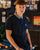 Pretty Green Houndstooth Collar Polo Shirt Navy