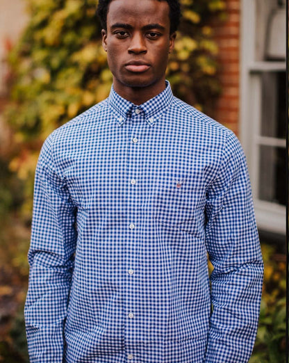 Gant Broadcloth Gingham Hemd College Blau