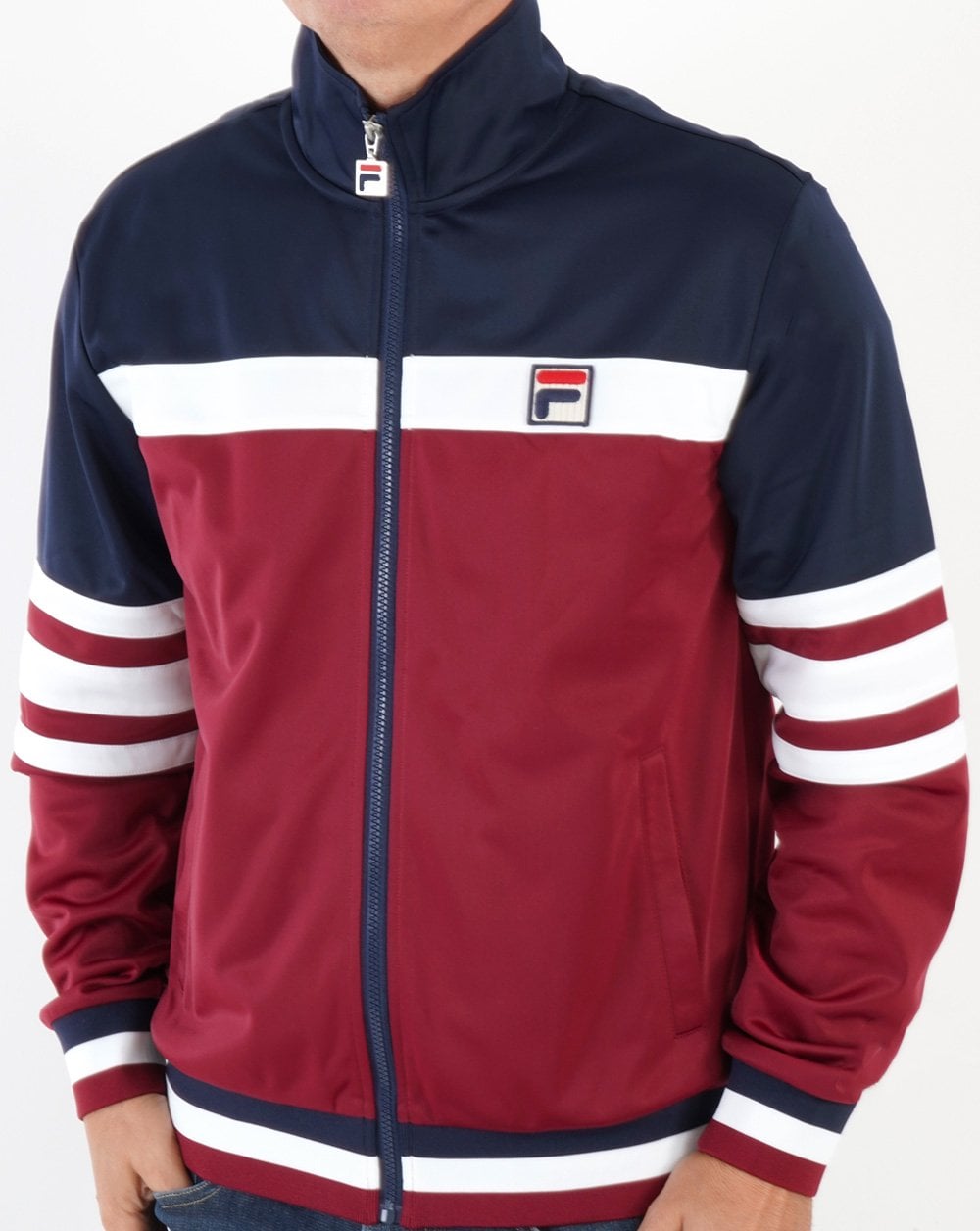 Fila Vintage Courto Trainingsjacke Weinrot/Marineblau
