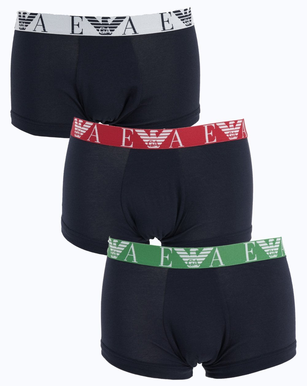 Emporio Armani 3er-Pack Boxershorts Marine/Rot/Grün