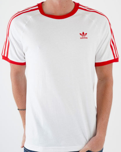 Adidas Originals 3-Streifen T-Shirt Weiß/Rot