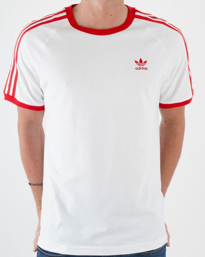 Adidas Originals 3-Streifen T-Shirt Weiß/Rot