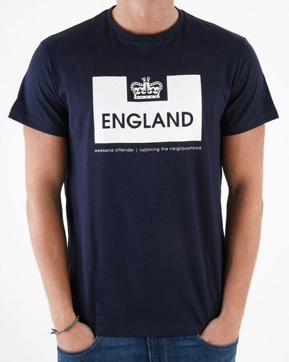 Weekend Offender England T-Shirt Marineblau/Weiß