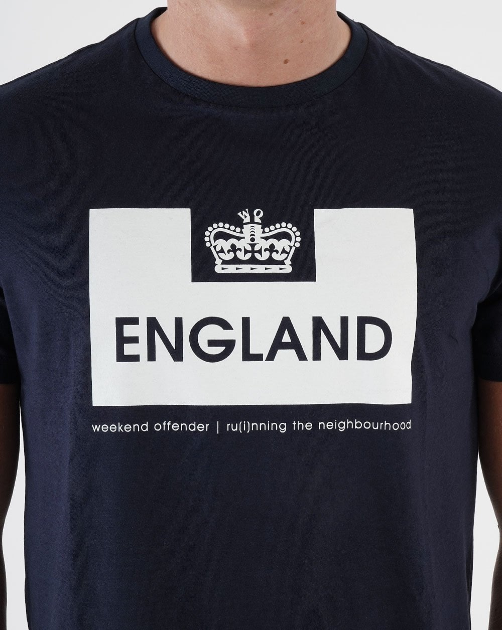 Weekend Offender England T-Shirt Marineblau/Weiß