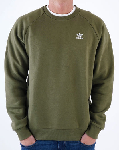 Adidas Originals Essential Crew Sweat Olivgrün