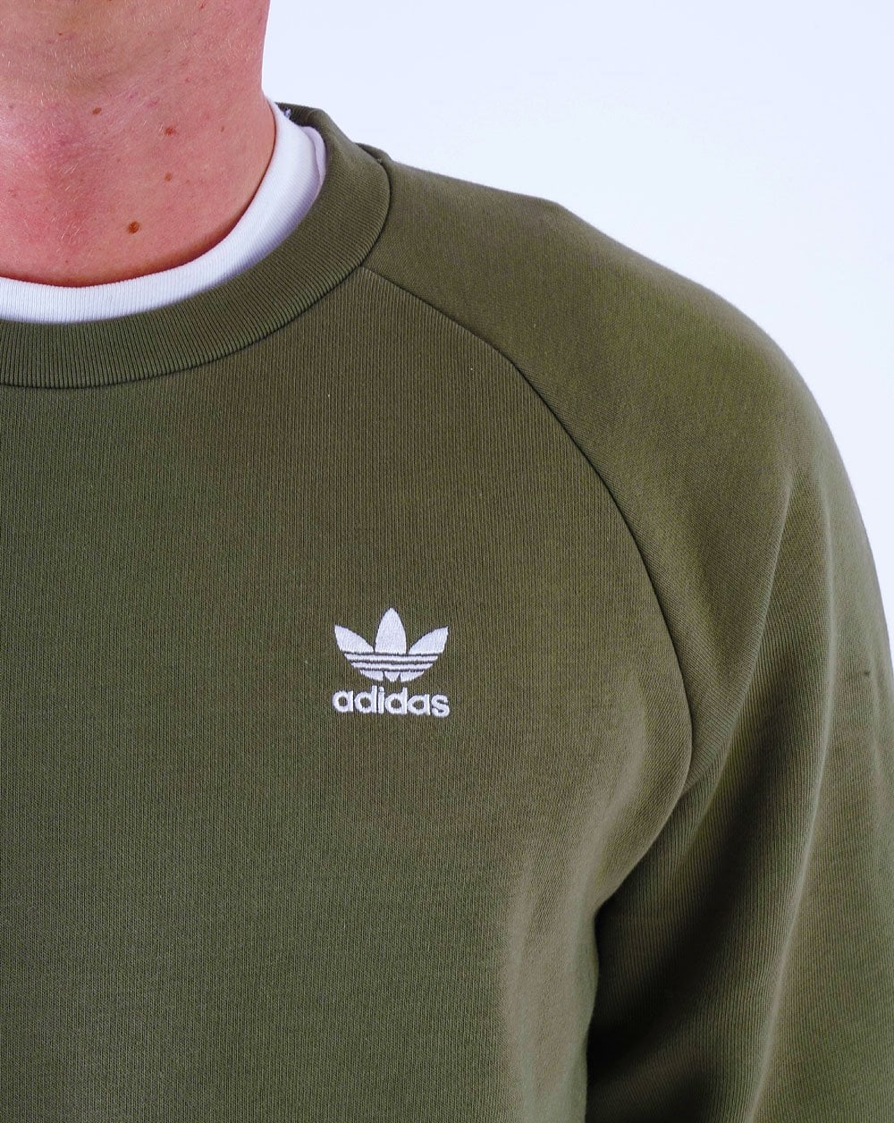 Adidas Originals Essential Crew Sweat Olivgrün