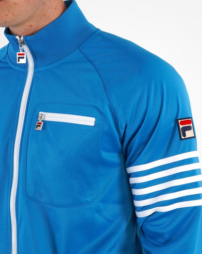 Fila Vintage 5-Streifen-Trainingsjacke Französischblau/Weiß