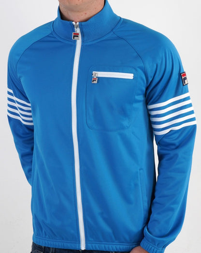 Fila Vintage 5-Streifen-Trainingsjacke Französischblau/Weiß