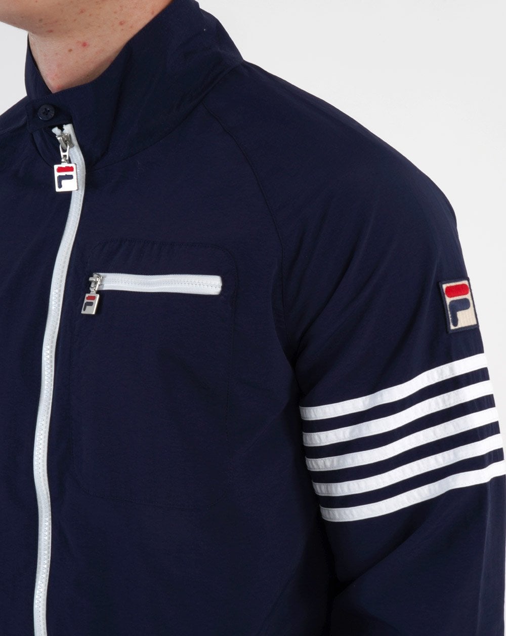 Fila Vintage 5-Streifen-Jacke Marineblau/Weiß