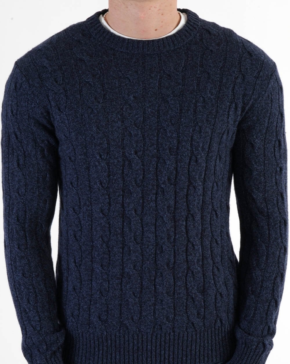 Benetton Cable Knit Jumper Navy