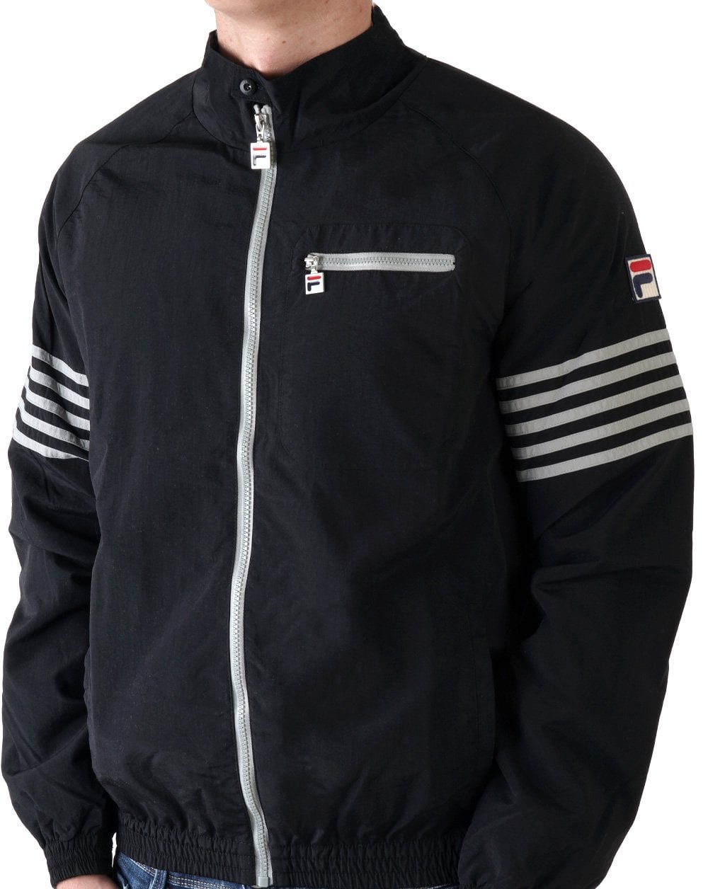 Fila Vintage 5-Streifen-Jacke Schwarz/Grau