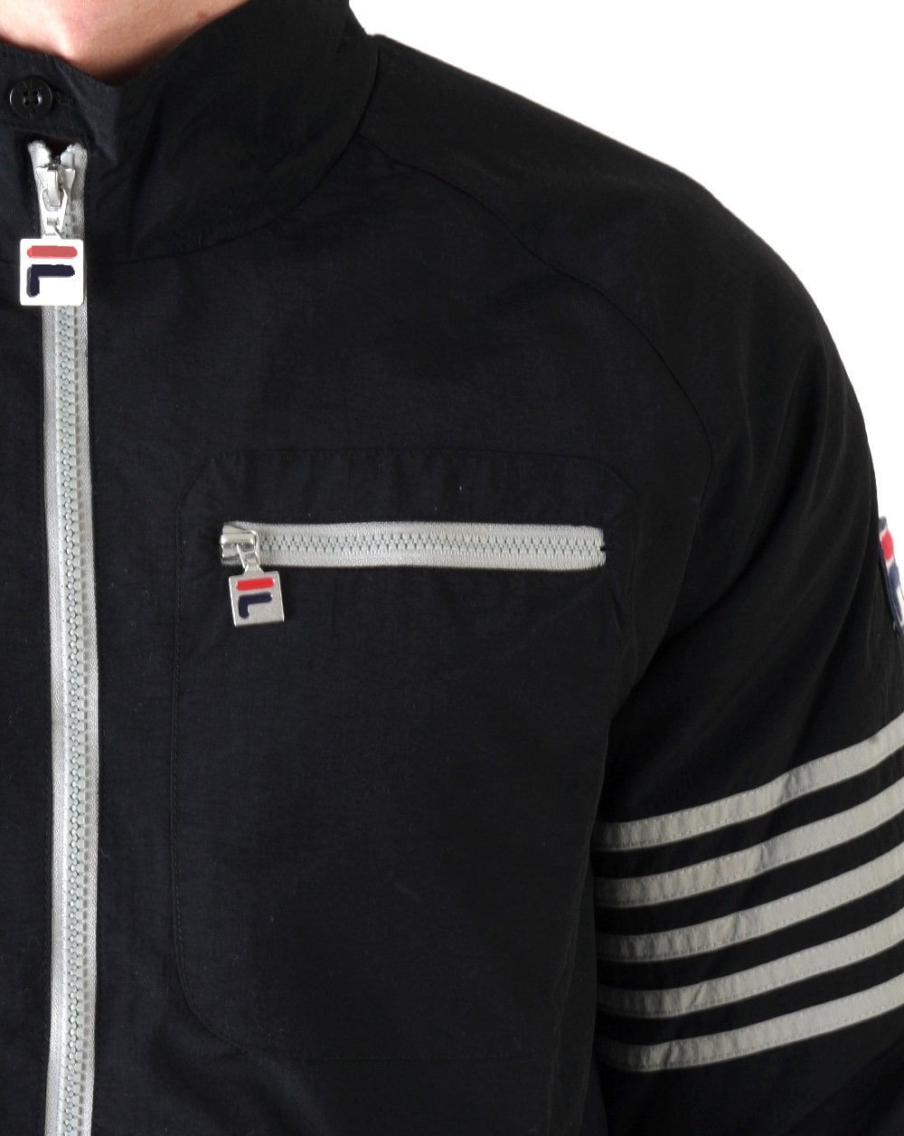 Fila Vintage 5-Streifen-Jacke Schwarz/Grau