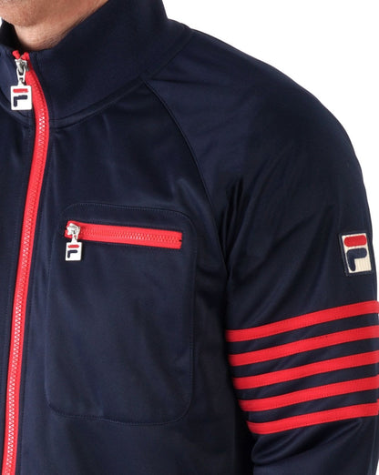 Fila Vintage 5-Streifen-Trainingsjacke Marineblau/Rot