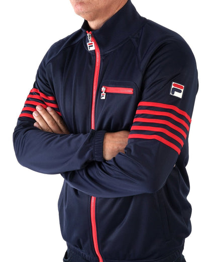 Fila Vintage 5-Streifen-Trainingsjacke Marineblau/Rot