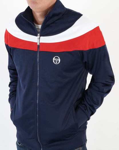 Sergio Tacchini Fohn Trainingsjacke Marineblau/Weiß