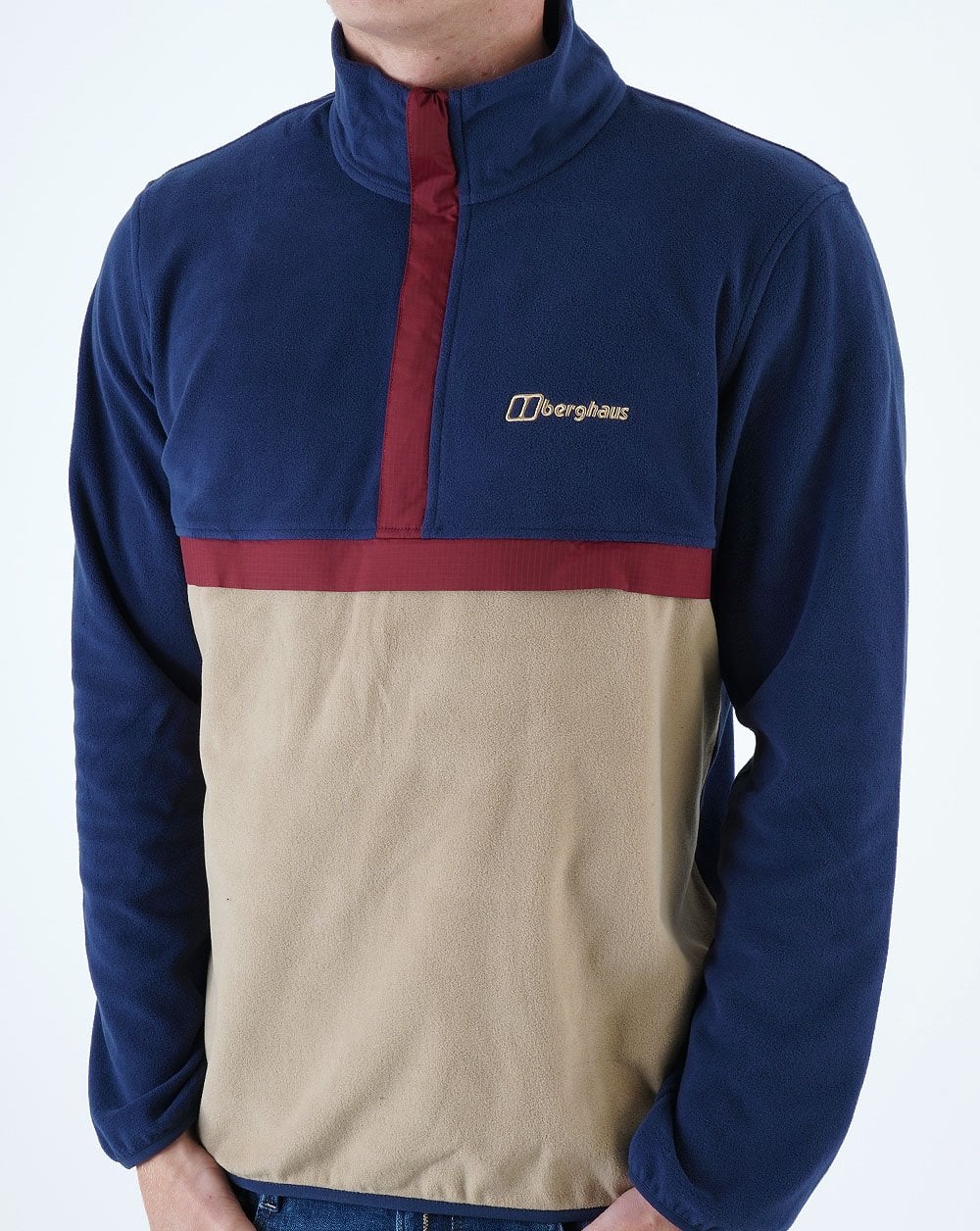 Berghaus Aslam Half Zip Fleece Marine/Sand/Dunkelrot