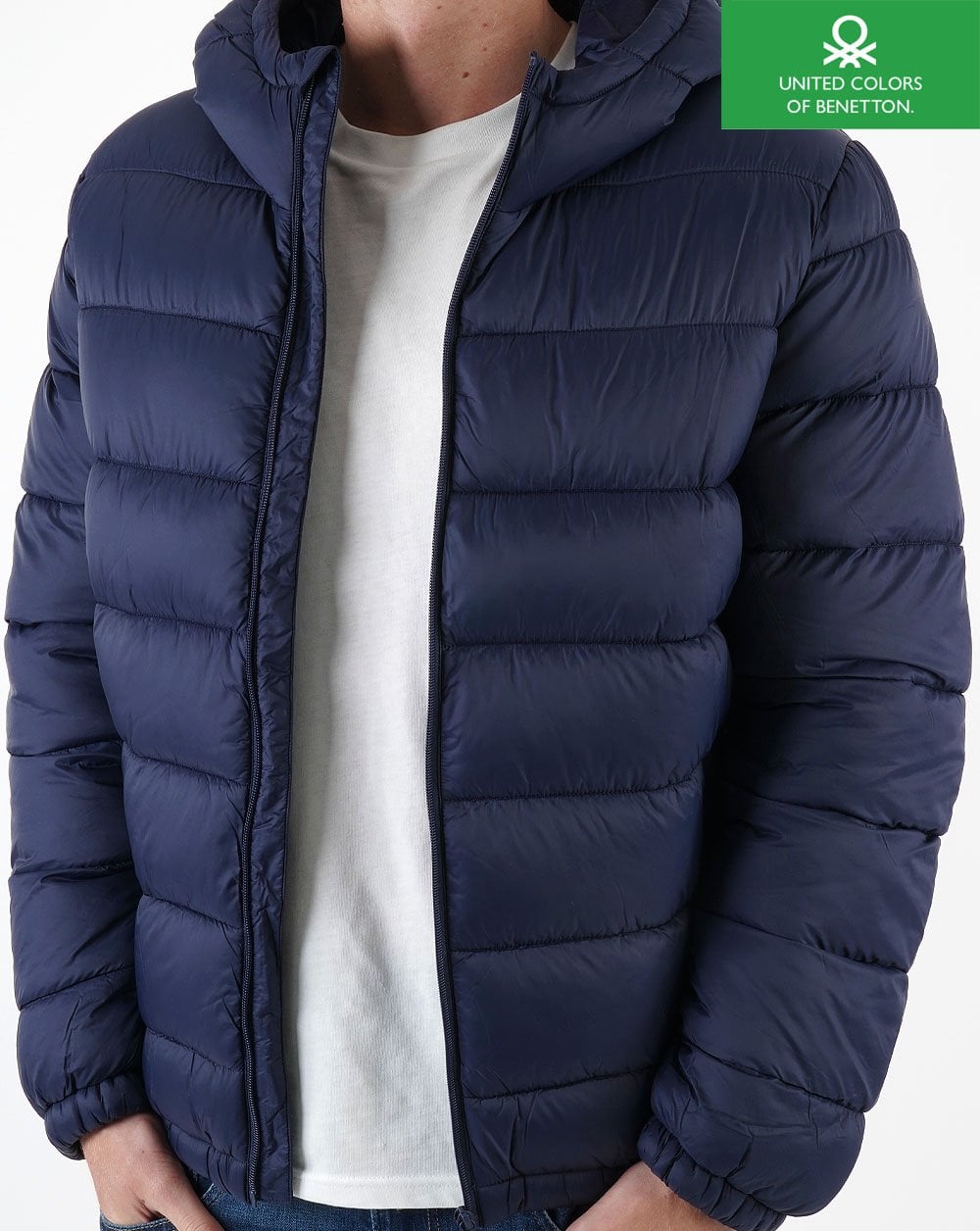 Benetton Wattierte Jacke Marineblau