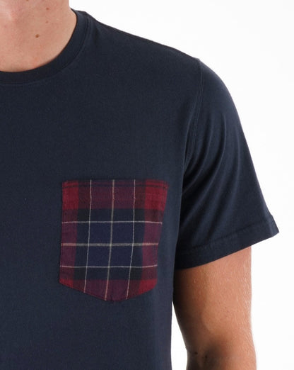 Barbour – Goole – T-Shirt mit Tasche in Marineblau