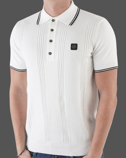 Trojan – Poloshirt mit Streifen in Ecru