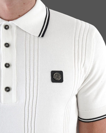 Trojan – Poloshirt mit Streifen in Ecru