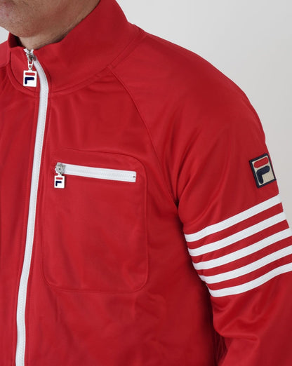 Fila Vintage 5-Streifen-Trainingsjacke Rot/Weiß
