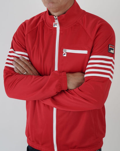 Fila Vintage 5-Streifen-Trainingsjacke Rot/Weiß
