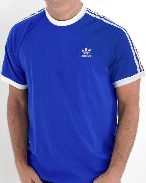 Adidas Originals 3 Stripes T Shirt Royal/White/Red