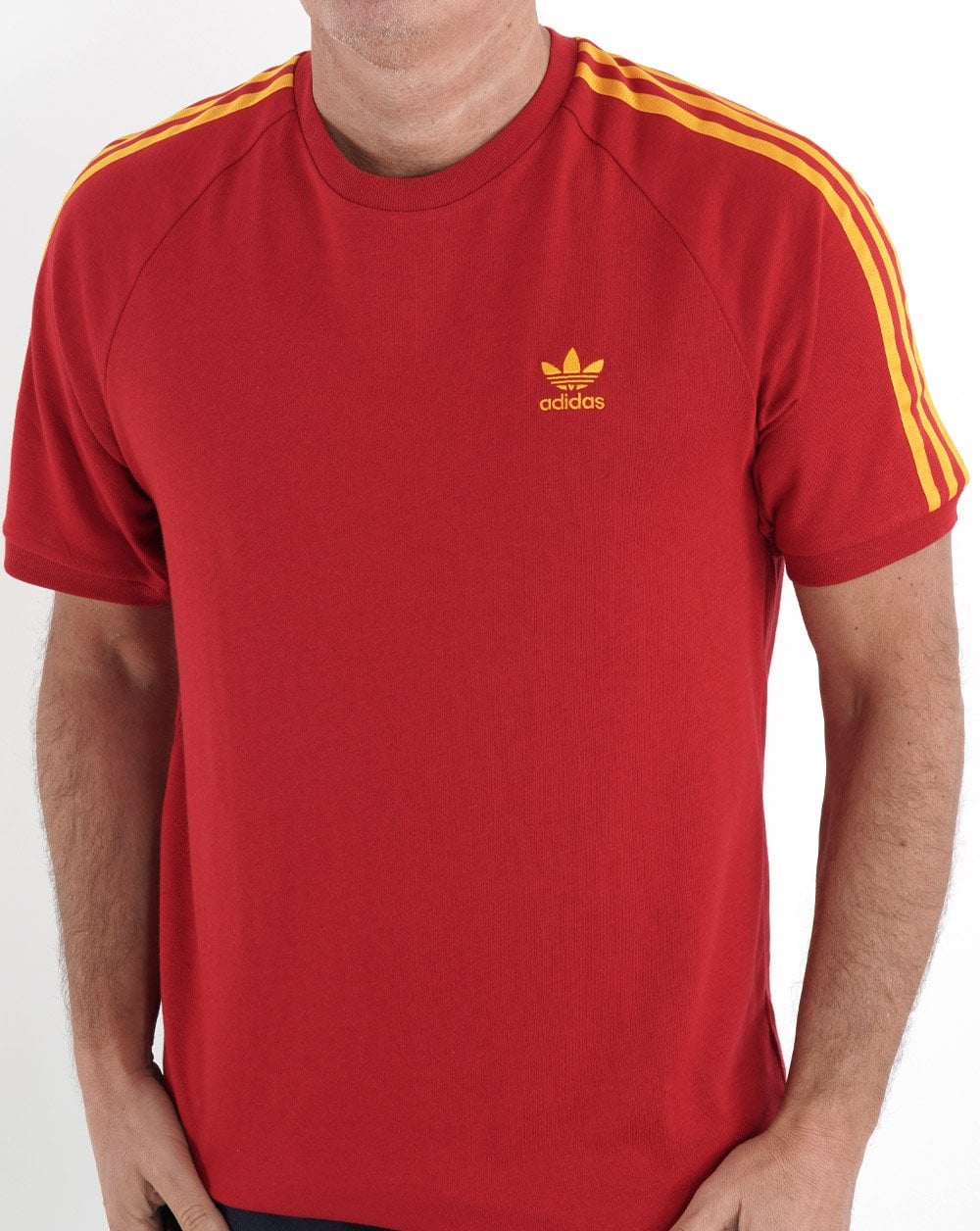 Adidas Originals 3-Streifen T-Shirt Rot/Gelb