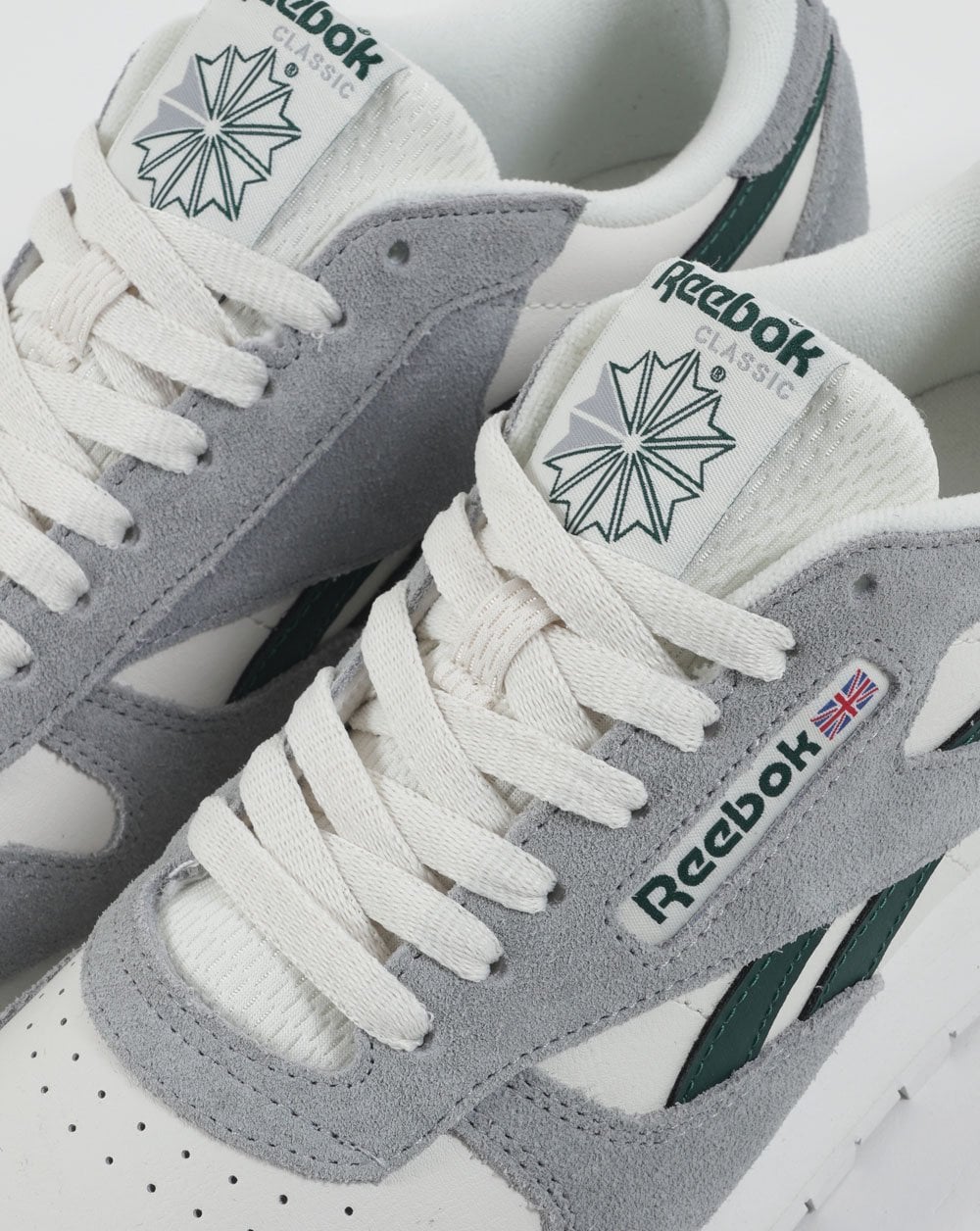 Reebok Classic Leather Sneakers Kreideweiß / Grau / Grün