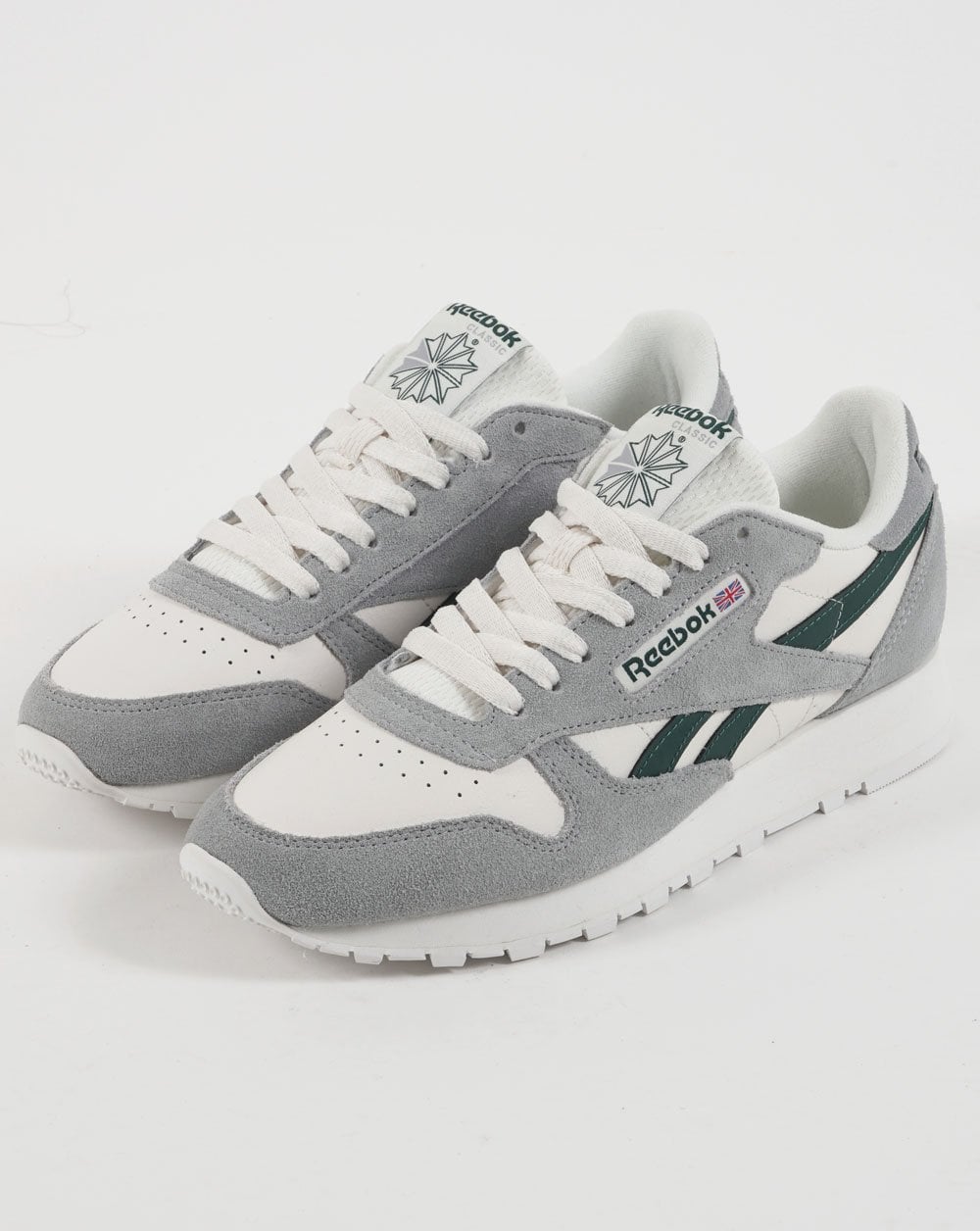 Reebok Classic Leather Sneakers Kreideweiß / Grau / Grün