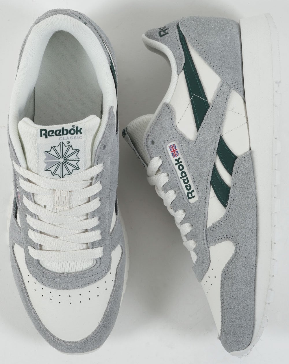 Reebok Classic Leather Sneakers Kreideweiß / Grau / Grün