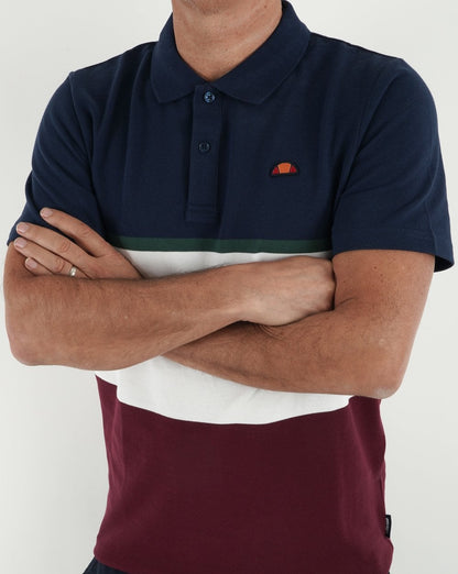Ellesse Capello Poloshirt Marineblau/Weiß/Burgund