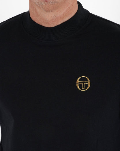 Sergio Tacchini Top mit Stehkragen, Schwarz