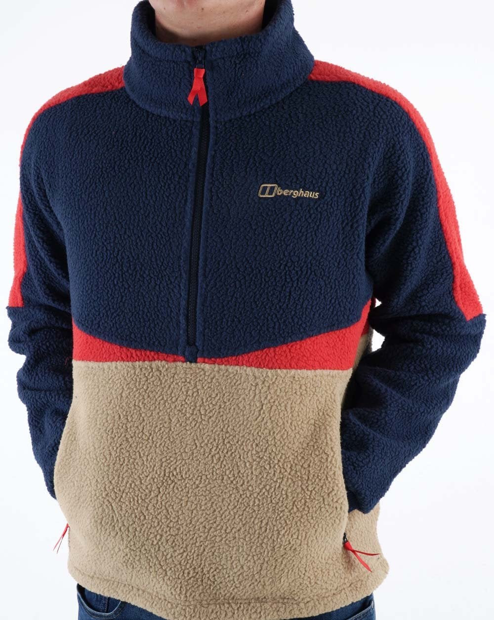 Berghaus Houlton Half Zip Fleece Marineblau/Sand/Rot