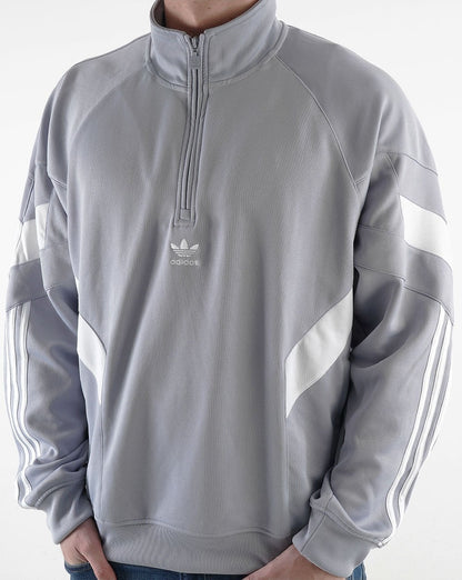 Adidas Originals – Rekive – Sweatshirt mit halbem Reißverschluss in Halo-Silber