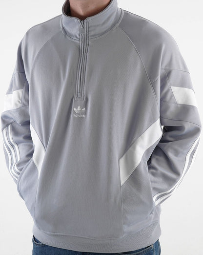 Adidas Originals – Rekive – Sweatshirt mit halbem Reißverschluss in Halo-Silber