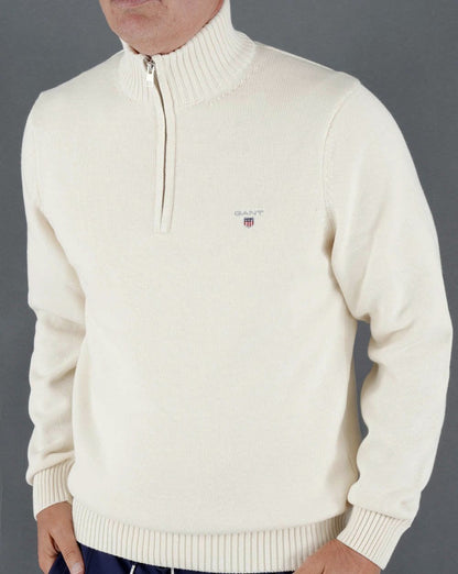Gant Casual Cotton Half Zip Creme