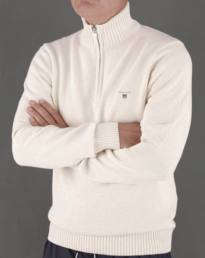 Gant Casual Cotton Half Zip Creme