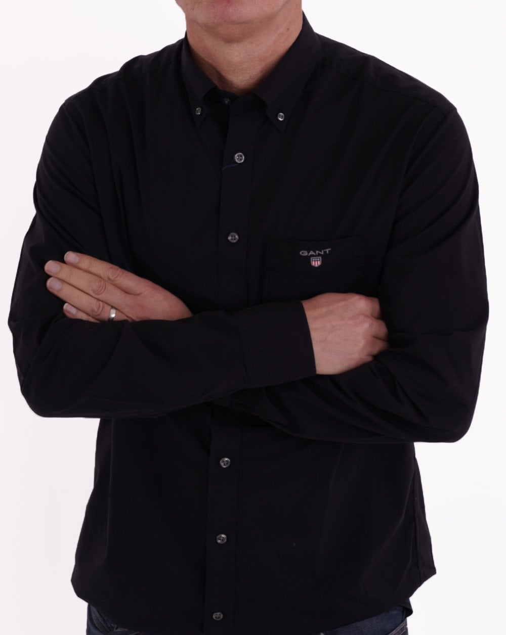 Gant Broadcloth Hemd Schwarz