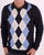 Gabicci Vintage Diamond Knit Polo Navy
