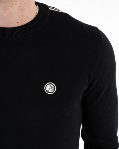 Pretty Green Strickpullover mit Streifen in Schwarz